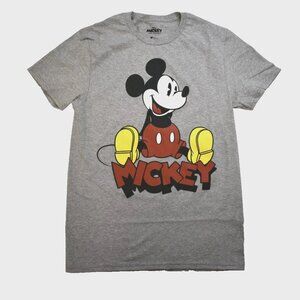 Disney Mickey And Friends Mens Mickey Mouse Retro Graphic Gray Shirt New Small